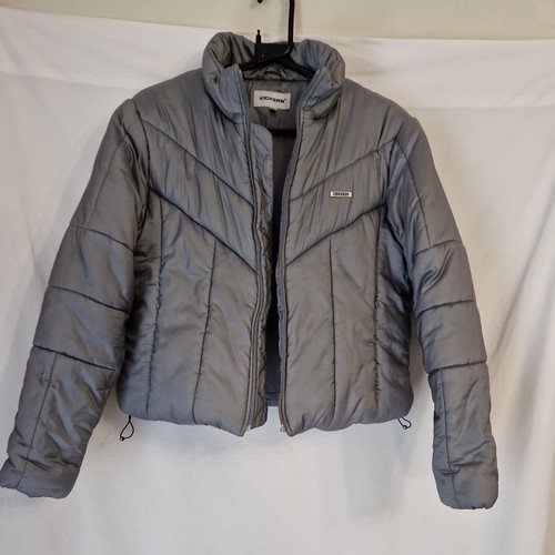 Kickers silver cropped puffer - kickers,